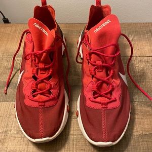 NIKEREACT Mens Red Sneakers. Size.10.5